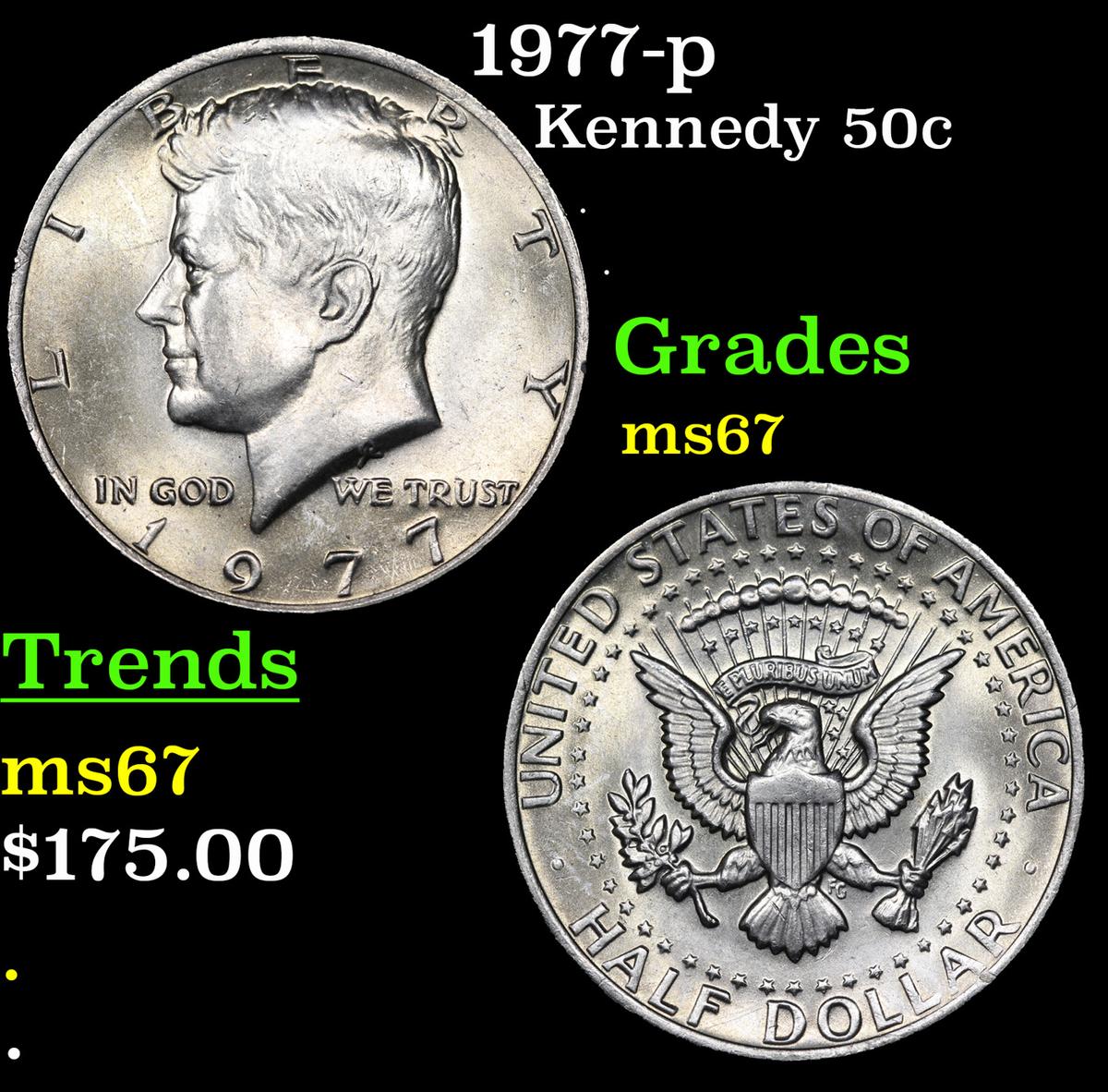 1977-p Kennedy Half Dollar 50c Grades GEM++ Unc