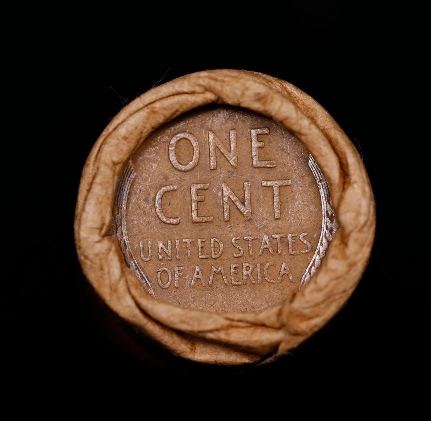 Lincoln Wheat Cent 1c Mixed Roll Orig Brandt McDonalds Wrapper, 1928-p end, Wheat other end