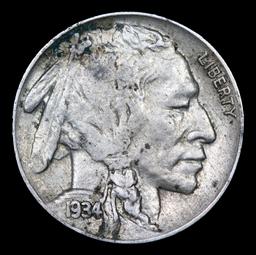 1934-p Buffalo Nickel 5c Grades Choice AU/BU Slider