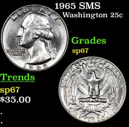 1965 SMS Washington Quarter 25c Grades sp67