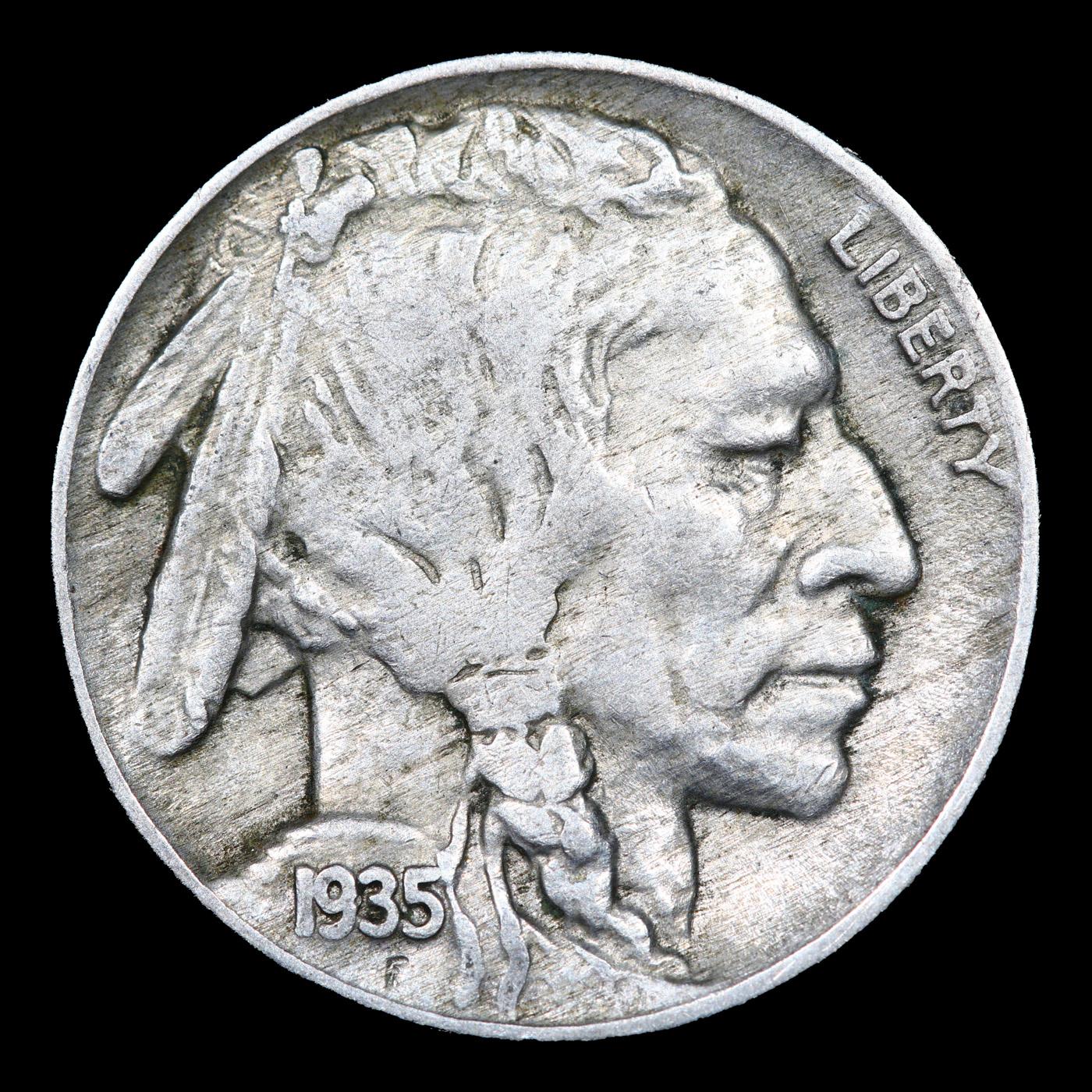 1935-p Buffalo Nickel 5c Grades Choice AU/BU Slider