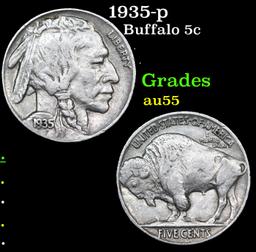 1935-p Buffalo Nickel 5c Grades Choice AU