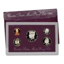 1991  United States Mint Proof Set 5 coins