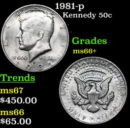 1981-p Kennedy Half Dollar 50c Grades GEM++ Unc