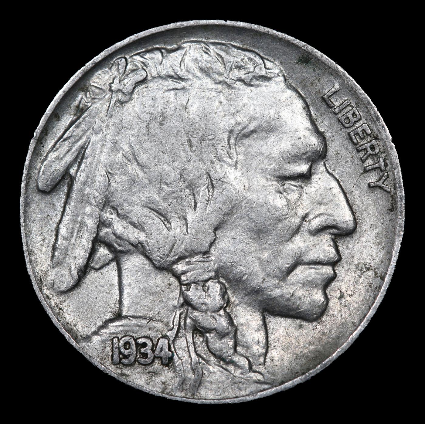 1934-p Buffalo Nickel 5c Grades Select Unc