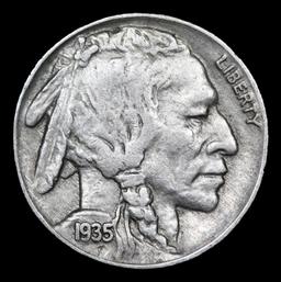 1935-p Buffalo Nickel 5c Grades Choice AU