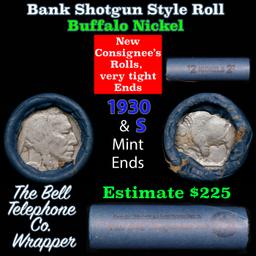Buffalo Nickel Shotgun Roll in Old Bank Style 'Bell Telephone' Wrapper 1930 & s Mint Ends