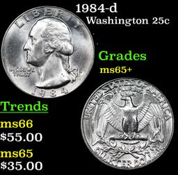 1984-d Washington Quarter 25c Grades GEM+ Unc