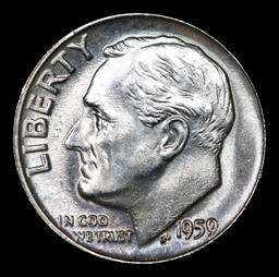 1959-p Roosevelt Dime Near Top Pop! 10c Graded ms67+ BY SEGS