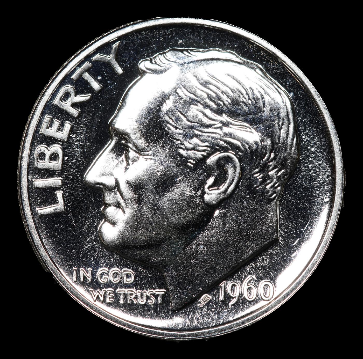 Proof 1960 Roosevelt Dime Near Top Pop! 10c Graded pr69+ BY SEGS