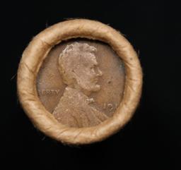 Small Cent 1c Mixed Roll Orig Brandt McDonalds Wrapper, 1917-d Wheat end, 1895 Indian other end