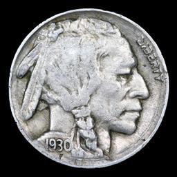 1930-p Buffalo Nickel 5c Grades Choice AU