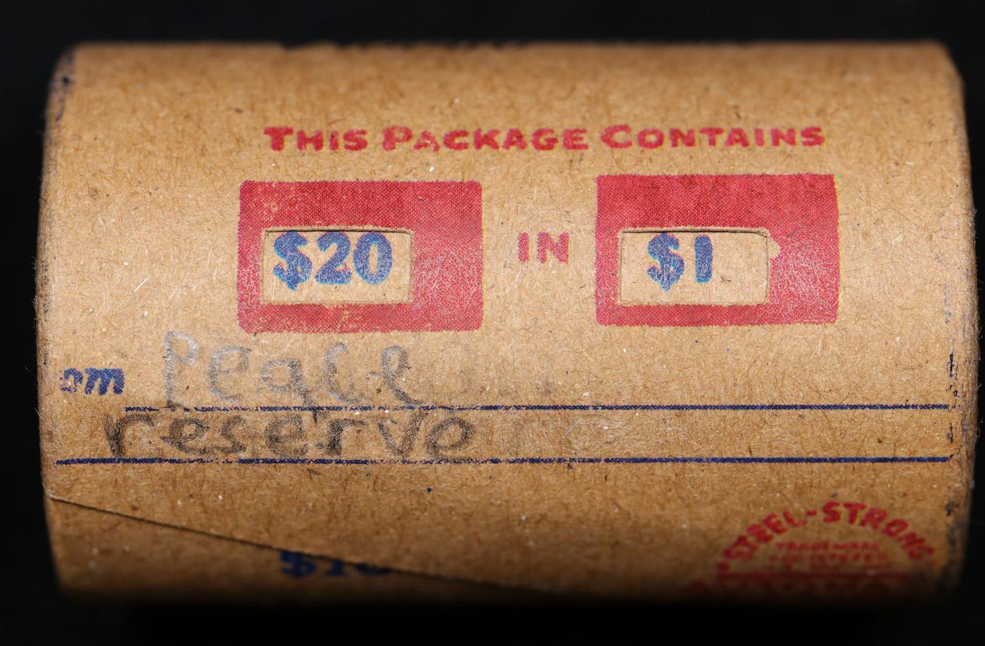 High Value - Mixed Covered End Roll - Marked "Morgan/Peace Reserve" - Weight shows x20 Coins (FC)