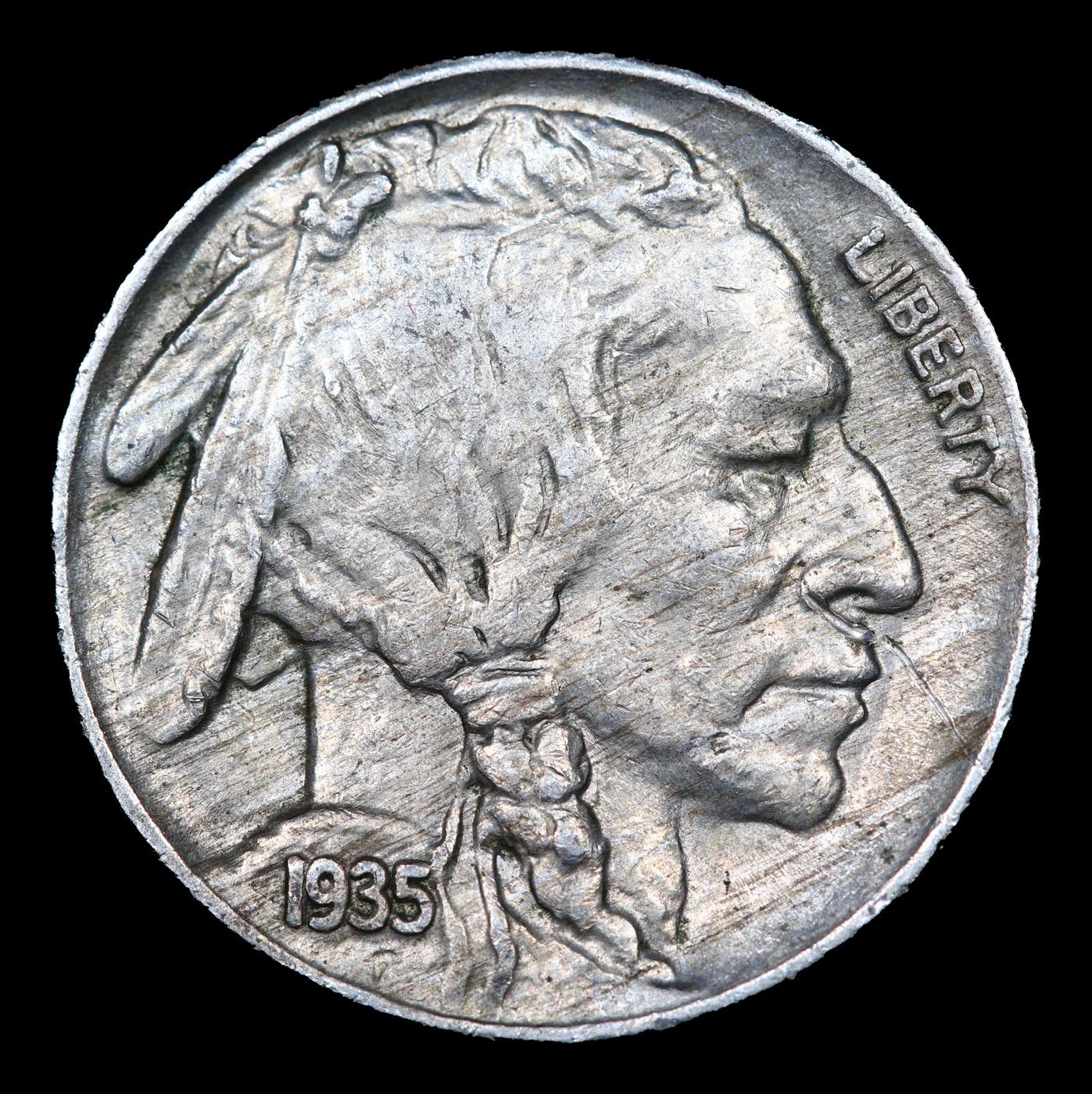 1935-p Buffalo Nickel 5c Grades Choice AU/BU Slider