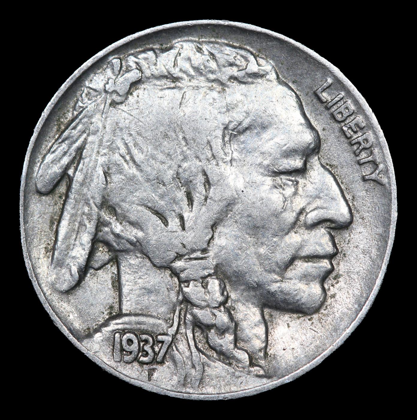 1937-p Buffalo Nickel 5c Grades Choice AU/BU Slider