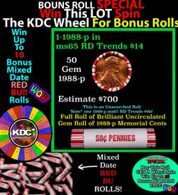 INSANITY The CRAZY Penny Wheel 1000’s won so far, WIN this 1988-p BU RED roll get 1-10 FREE