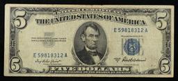 1953A $5 Blue Seal Silver Certificate Grades vf++