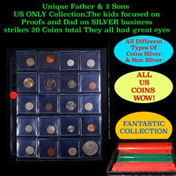 Unique Father & 2 Sons US ONLY Collection,The kids focused on Proofs and Dad on SILVER business stri