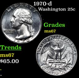 1970-d Washington Quarter 25c Grades GEM++ Unc