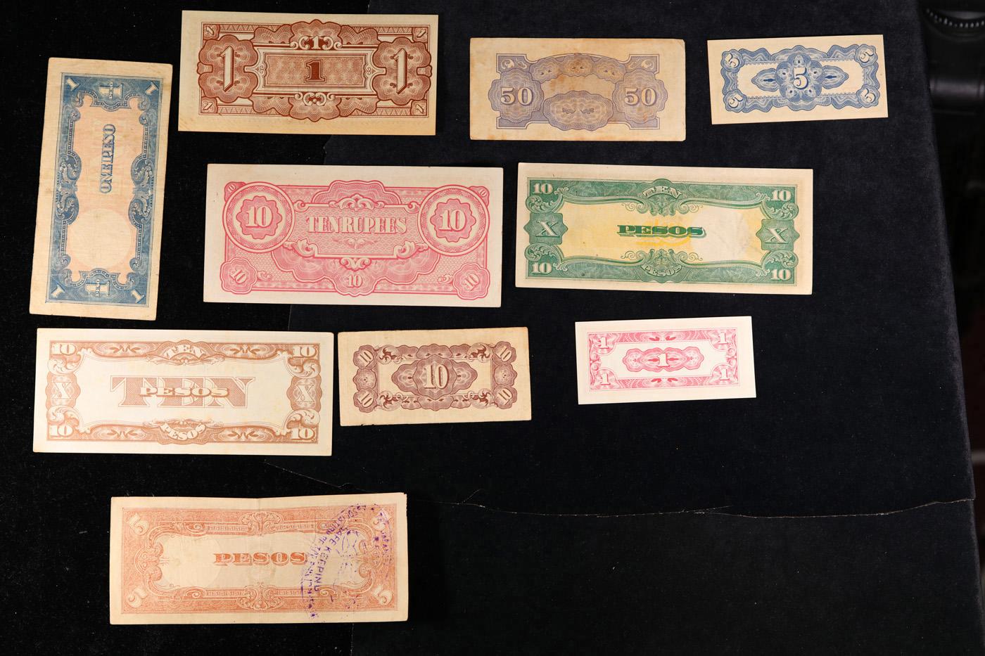 Group of 10x 1940's WWII Japanese invasion "JIM" Money COOL!