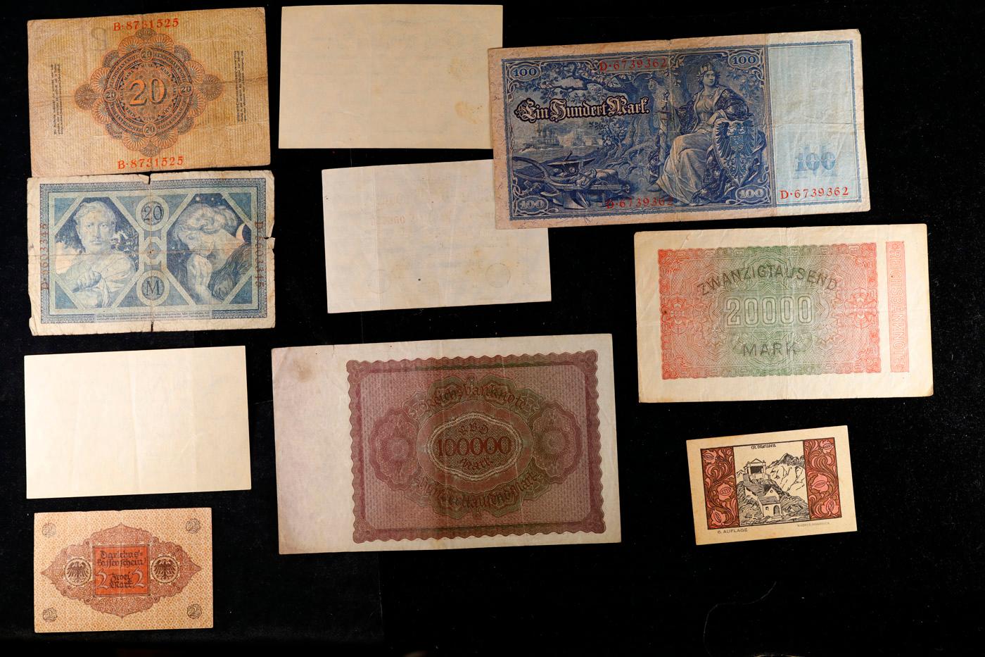 Lot of 10 WWI Era German and Austrian Notes, Various Years and Denominations! Grades