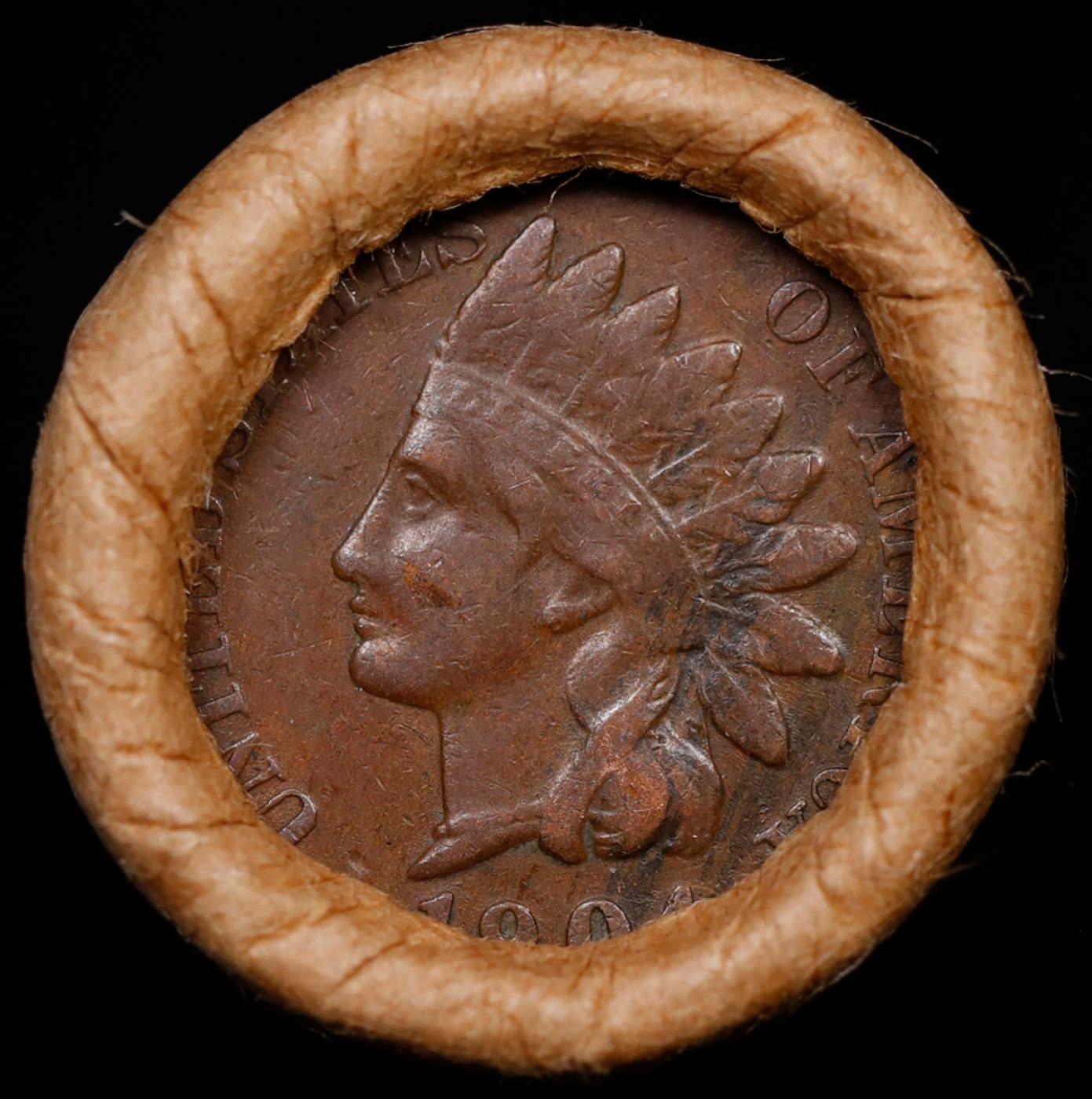 Lincoln Wheat Cent 1c Mixed Roll Orig Brandt McDonalds Wrapper, 1917-d end, 1904 Indian other end
