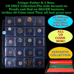 Unique Father & 2 Sons US ONLY Collection,The kids focused on Proofs and Dad on SILVER business stri