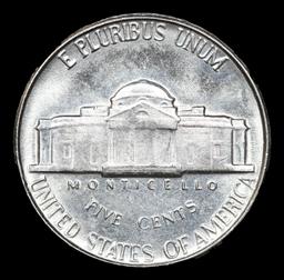 1957-p Jefferson Nickel 5c Grades GEM+ 5fs