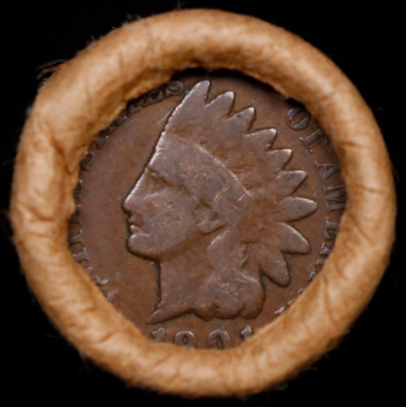 Lincoln Wheat Cent 1c Mixed Roll Orig Brandt McDonalds Wrapper, 1916-d end, 1901 Indian other end