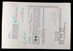 October 1st 1952 Stock Certificate 'The Pennsylvania Railroad Company' Philadelphia, PA 100 Shares G