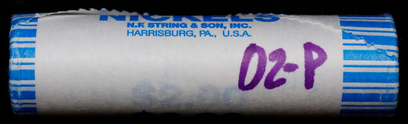 BU Shotgun Jefferson 5c roll, 2002-p 40 pcs N.F. String & Son $2 Nickel Wrapper OBW