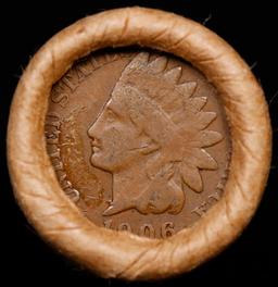 Lincoln Wheat Cent 1c Mixed Roll Orig Brandt McDonalds Wrapper, 1919-d end, 1906 Indian other end