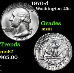 1970-d Washington Quarter 25c Grades GEM++ Unc