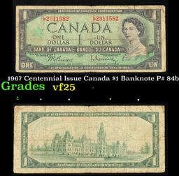 1967 Centennial Issue Canada $1 Banknote P# 84b Grades vf+