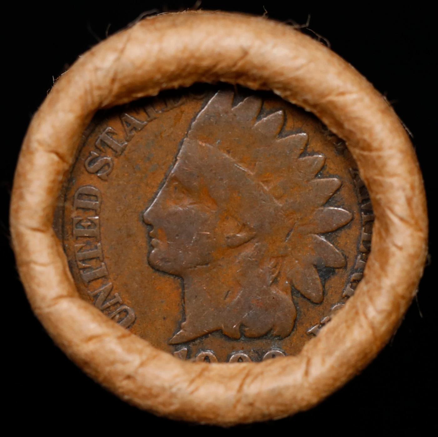 Lincoln Wheat Cent 1c Mixed Roll Orig Brandt McDonalds Wrapper, 1916-d end, 1900 Indian other end