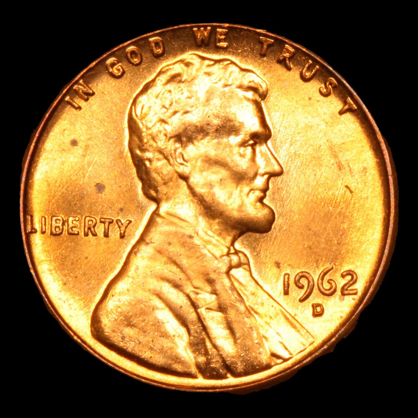 1962-d Lincoln Cent 1c Grades GEM+ Unc RD