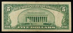 1953A $5 Blue Seal Silver Certificate Grades vf++