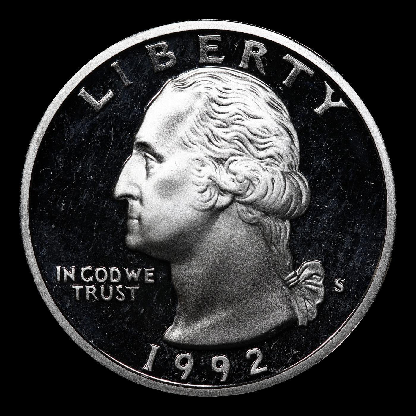 Proof 1992-s Silver Washington Quarter 25c Grades GEM++ Proof Deep Cameo