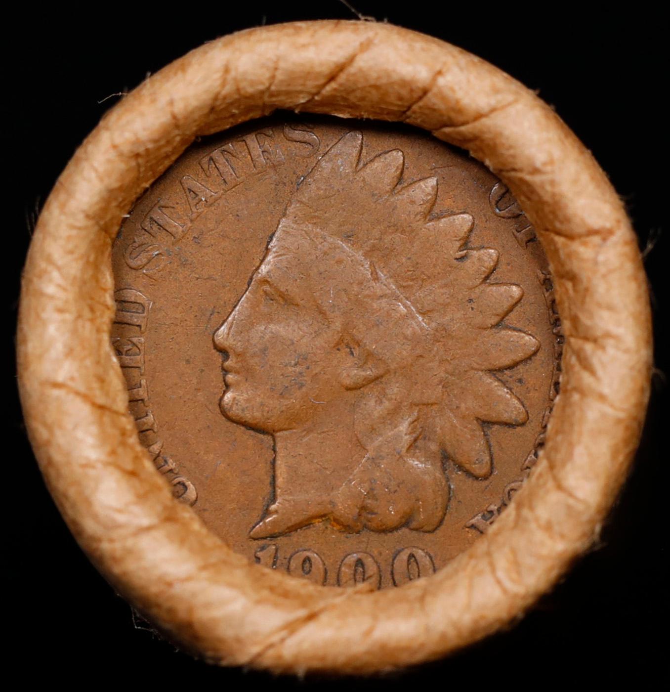 Lincoln Wheat Cent 1c Mixed Roll Orig Brandt McDonalds Wrapper, 1917-d end, 1900 Indian other end