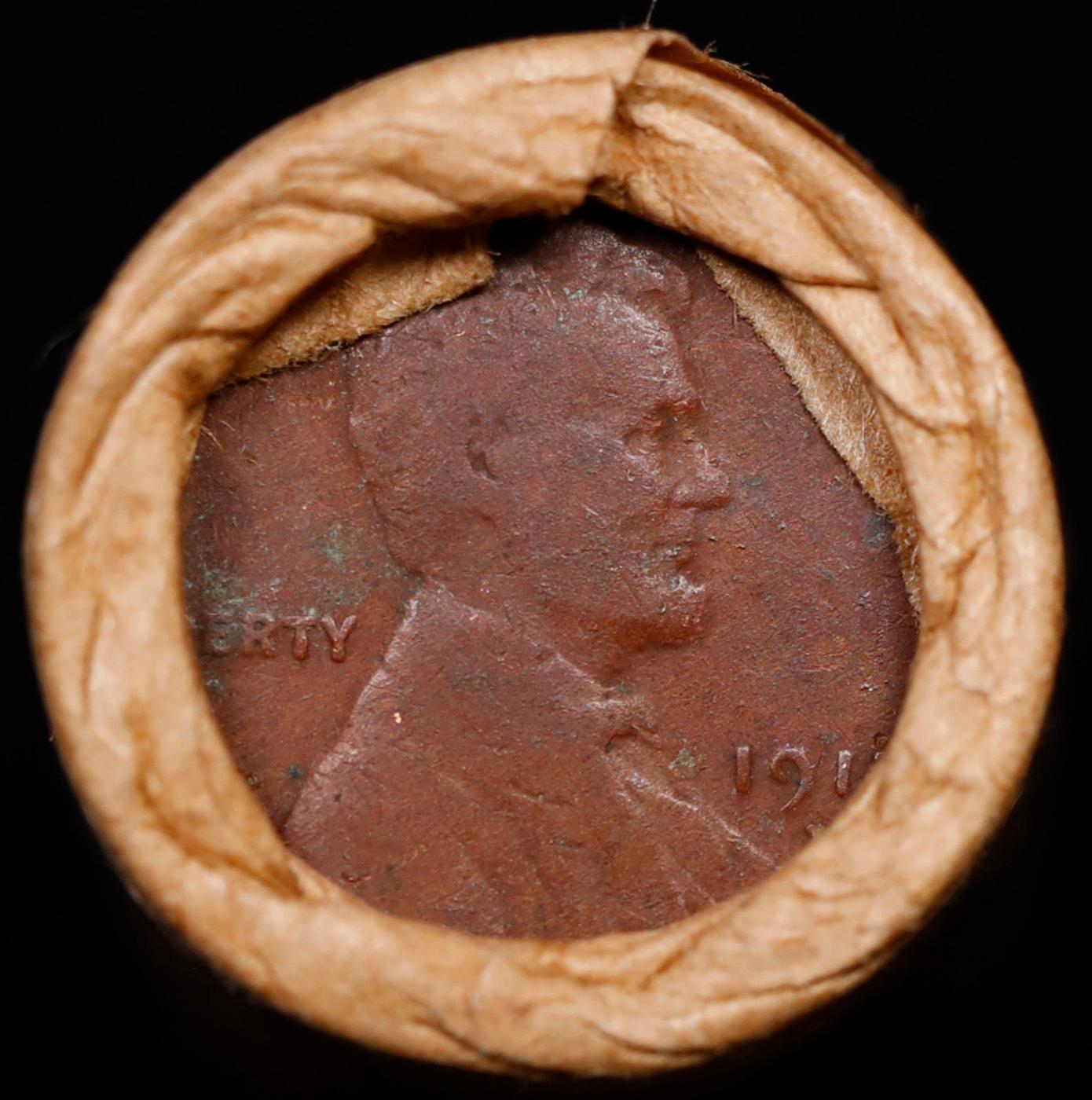 Lincoln Wheat Cent 1c Mixed Roll Orig Brandt McDonalds Wrapper, 1917-d end, 1905 Indian other end