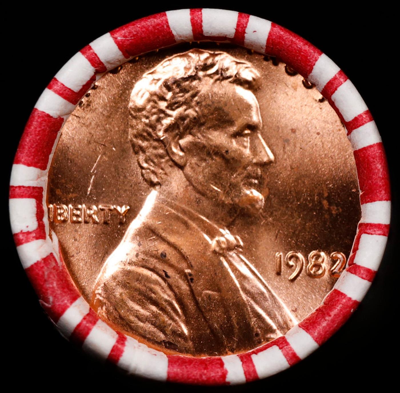 1-10 FREE BU RED Penny rolls with win of this 1982-p SOLID RED BU Lincoln 1c roll incredibly FUN whe