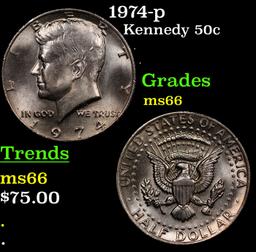 1974-p Kennedy Half Dollar 50c Grades GEM+ Unc