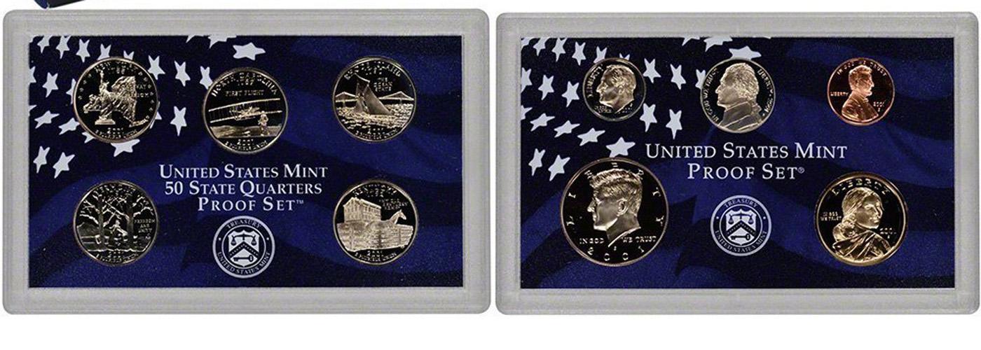 2001 United States Mint Proof Set 10 coins No Outer Box