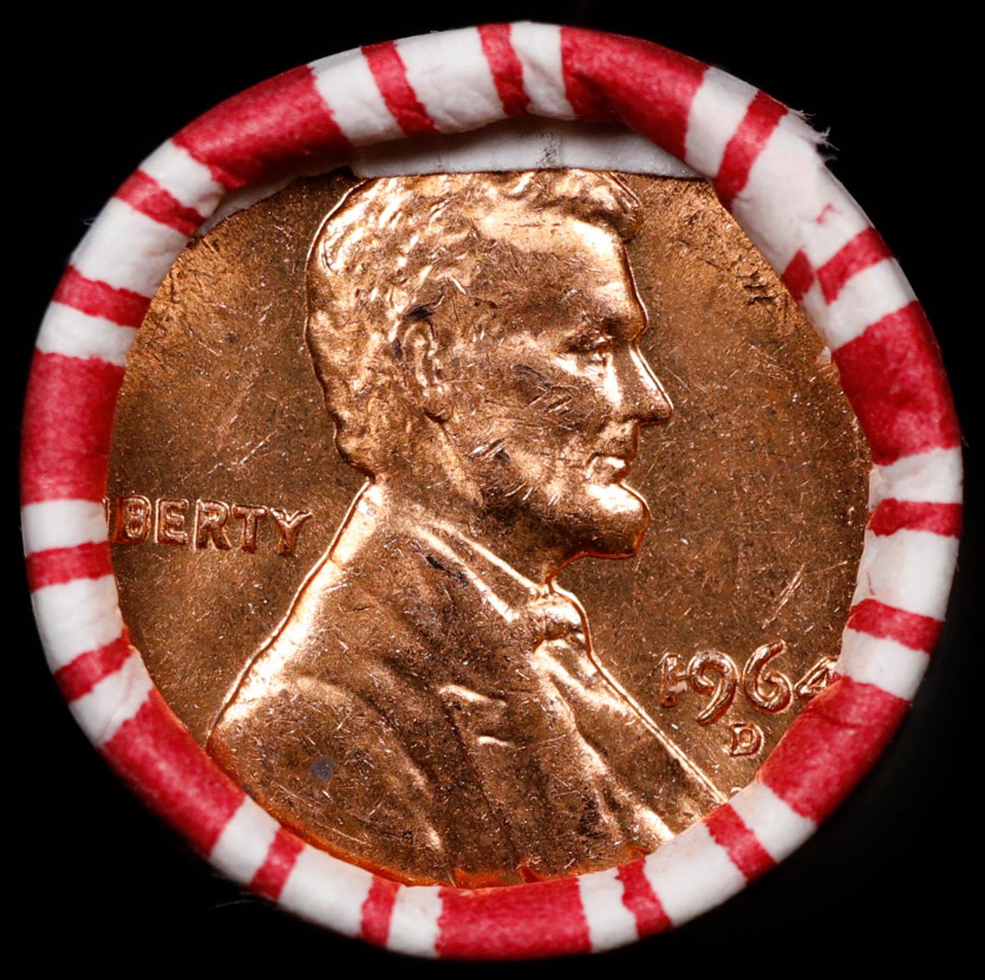 CRAZY Penny Wheel Buy THIS 1964-d solid Red BU Lincoln 1c roll & get 1-10 BU Red rolls FREE WOW