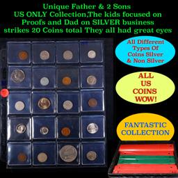 Unique Father & 2 Sons US ONLY Collection,The kids focused on Proofs and Dad on SILVER business stri