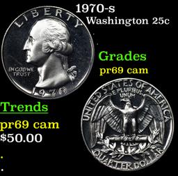 Proof 1970-s Washington Quarter 25c Grades GEM++ Proof Cameo