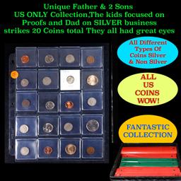 Unique Father & 2 Sons US ONLY Collection,The kids focused on Proofs and Dad on SILVER business stri