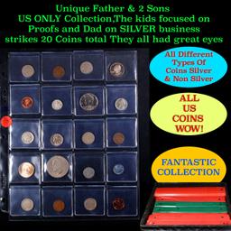 Unique Father & 2 Sons US ONLY Collection,The kids focused on Proofs and Dad on SILVER business stri