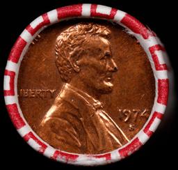 CRAZY Penny Wheel Buy THIS 1974-s solid Red BU Lincoln 1c roll & get 1-10 BU Red rolls FREE WOW