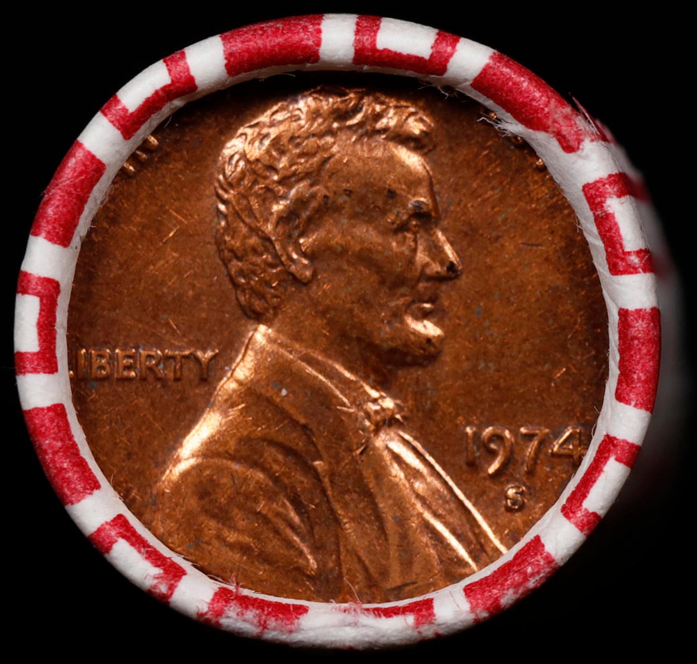 CRAZY Penny Wheel Buy THIS 1974-s solid Red BU Lincoln 1c roll & get 1-10 BU Red rolls FREE WOW